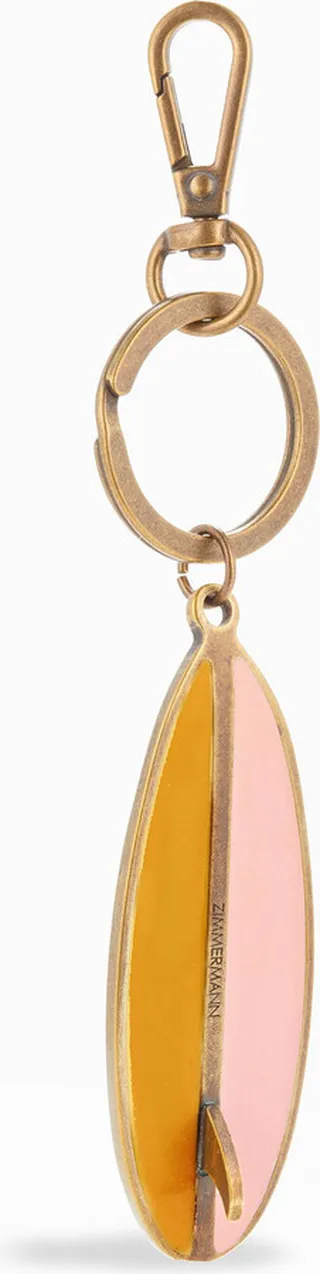 Gold-tone enamel keychain