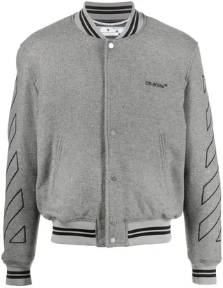 Diag-stripe bomber jacket