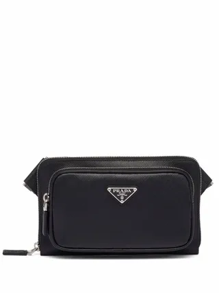 Logo Plaque Zipped Crossbody Bag