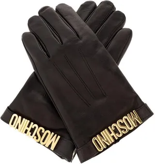 Moschino Logo Plaque Gloves
