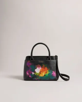 Art Print Mini Crossbody Bag in Black