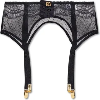 Dolce & Gabbana Logo-Plaque Lace Suspender Belt