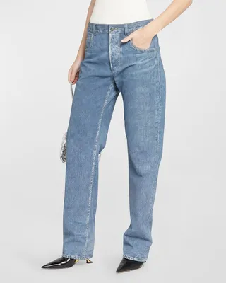 Denim Printed Nubuck Pants