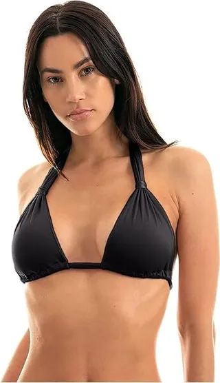 Rio de Sol Mel Slider Bikini Top (Black) Women's Swimwear