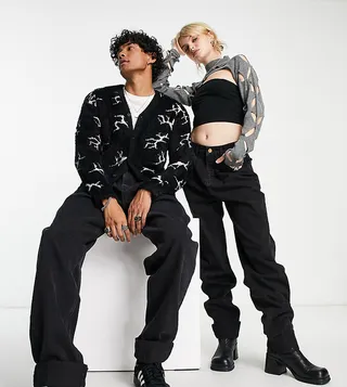 Reclaimed Vintage unisex 83' relaxed jeans in washed black