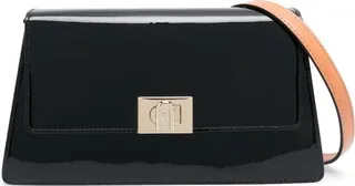Patent-Effect Shoulder Bag