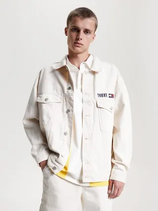 Retro Oversized Denim Flag Jacket