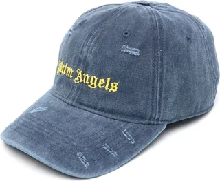 Logo-Embroidered Distressed Cap