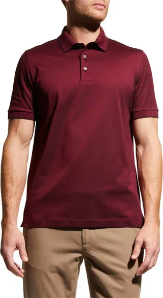 Men's Heathered Wool Polo Shirt