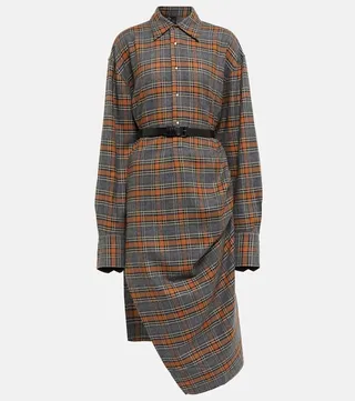Addam checked shirt dress