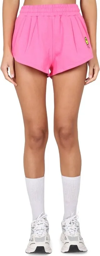 Barrow Logo Printed Pleated Shorts