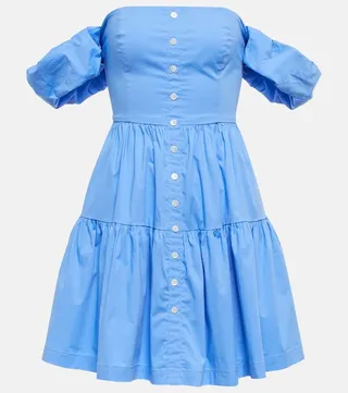 Elio off-shoulder cotton minidress