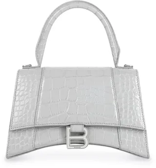 small Hourglass crocodile-effect tote bag