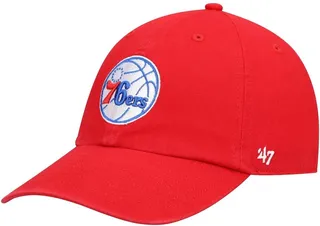 Men's '47 Red Philadelphia 76Ers Team Clean Up Adjustable Hat