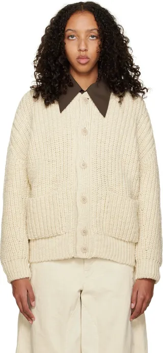 LEMAIRE Off-White Chunky Cardigan
