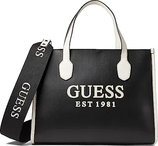 GUESS Silvana Small Tote (Black) Handbags