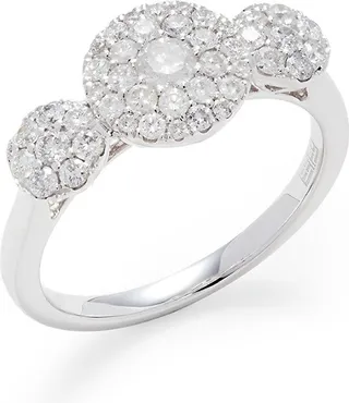14K White Gold & 0.82 TCW Diamond Circle Ring