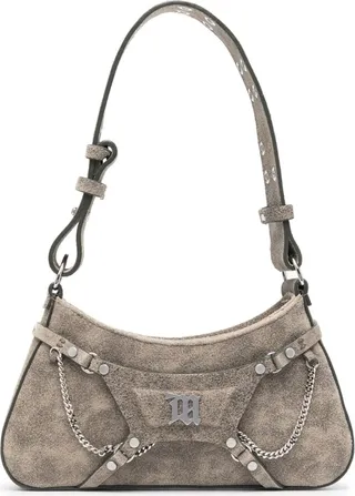 Logo-Plaque Leather Shoulder Bag