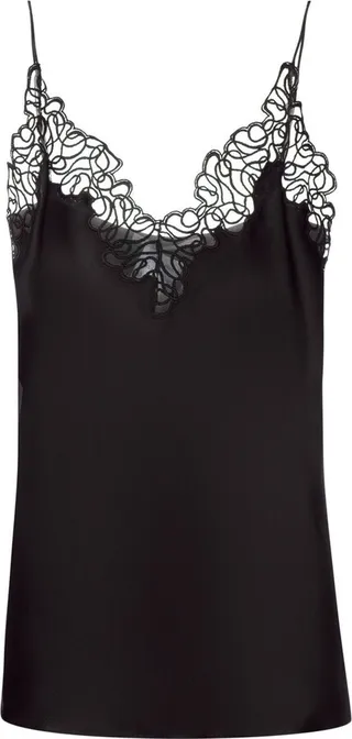 Lace-Trim Satin Cami Top