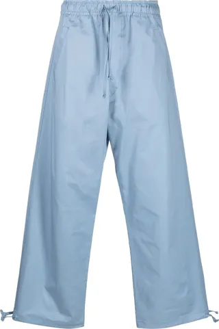 Wide-Leg Cotton Trousers