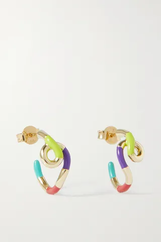 Bea Bongiasca - Multi Frequency 9-karat Gold And Enamel Earrings - Blue