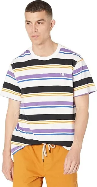 Champion Classic All Over Print T-Shirt (Light Fresh Stripe White) Men's Clothing