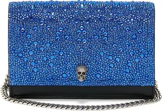 Skull rhinestone-embellished crossbody bag