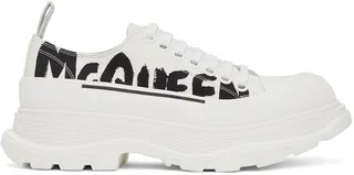 Alexander McQueen White & Black Tread Slick Graffiti Sneakers