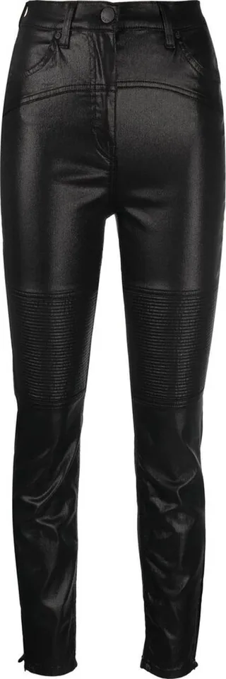 Slim-Cut Coated-Finish Trousers