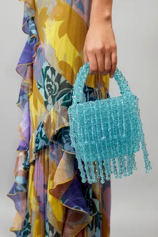 Nasty Gal Womens Crystal Beaded Drop Embellished Mini Bag