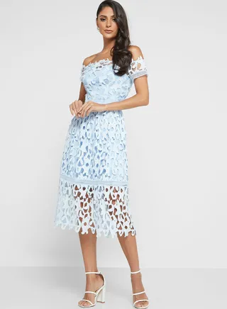 Bardot Lace Detail Dress