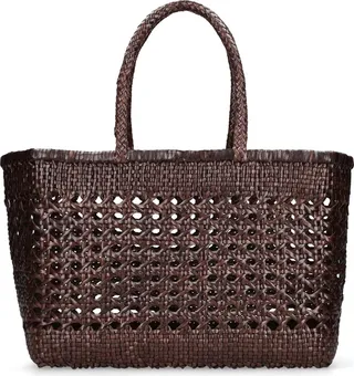 Max Cannage leather basket tote bag