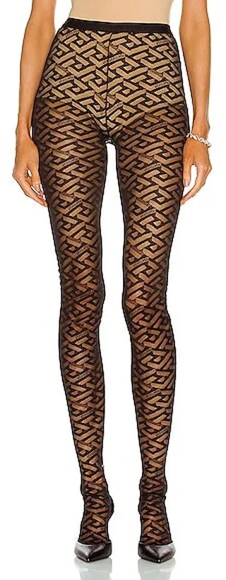 VERSACE Monogram Tights in Black