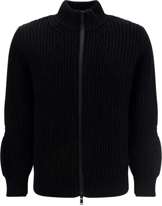 Ermenegildo Zegna Logo Intarsia Knitted Jacket