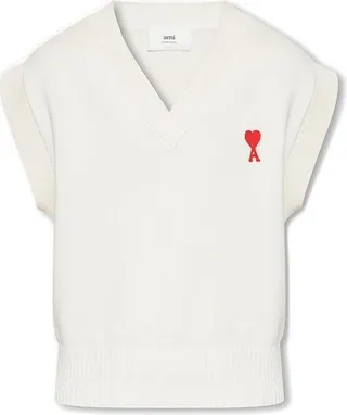 AMI Ami de Coeur Logo Embroidered Knitted Vest