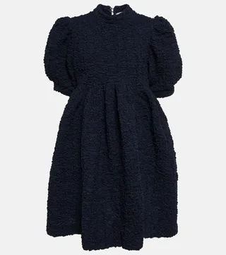 Uma smocked cotton-blend minidress