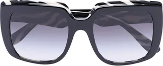 Zebra oversized square-frame sunglasses