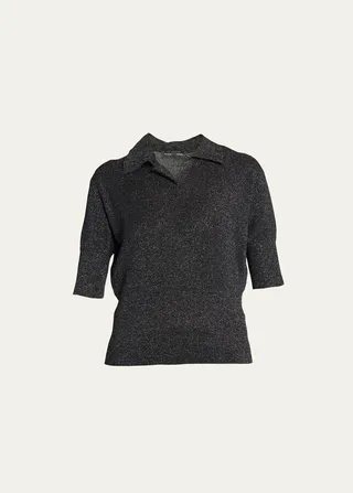 Metallic Knit Polo