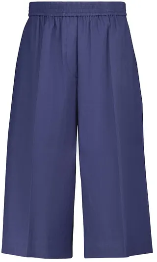 Tan linen and cotton Bermuda shorts