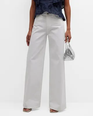 Triple Binding Wide-Leg Jeans