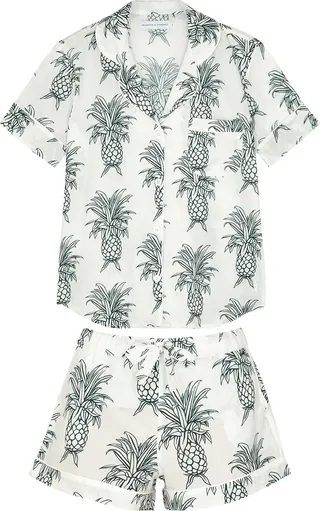 Desmond & Dempsey Howie Printed Cotton Pyjama Set