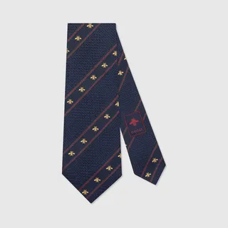 Bee Web silk tie