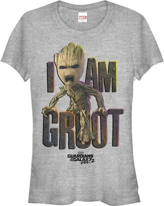 Junior's Marvel Guardians of Galaxy Vol. 2 Groot Growl T-Shirt - Athletic Heather - Small