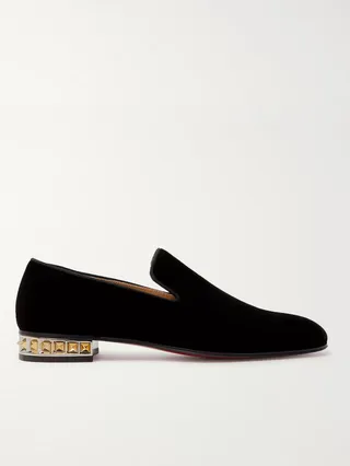 Marpyramide Spiked Velvet Loafers