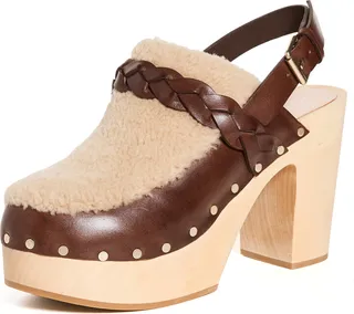 Loeffler Randall Paxton High Heel Braided Clogs with Back Strap