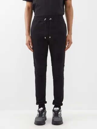 Ribbed Organic Cotton-jersey Track Pants