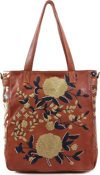 Old Trend Women's Flora Soul Hand-Embroidery Tote Bag