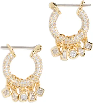 Luv Aj Bezel Stone Shaker Hoops