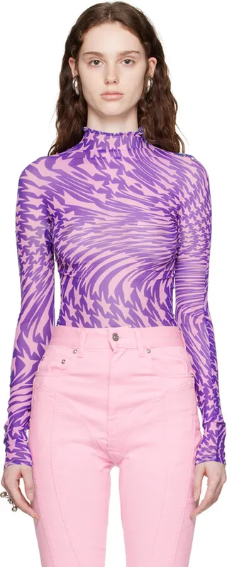 Mugler Purple Star Turtleneck