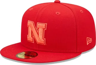 Men's New Era Scarlet Nebraska Huskers Bright Undervisor 59FIFTY Fitted Hat